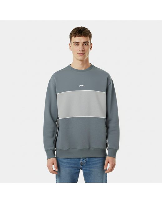 Slazenger 1881 Blue Fleece Sportswear Crew Sweat for men