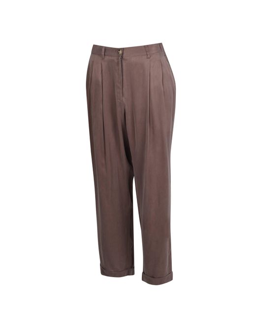 French Connection Brown Rosanna Cupro Pleat Front Trousers