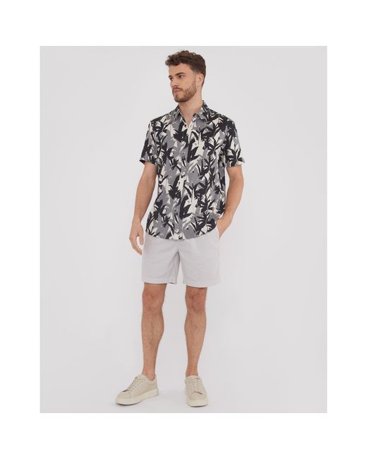 Threadbare Black Short-Sleeve Patterned Shirt for men