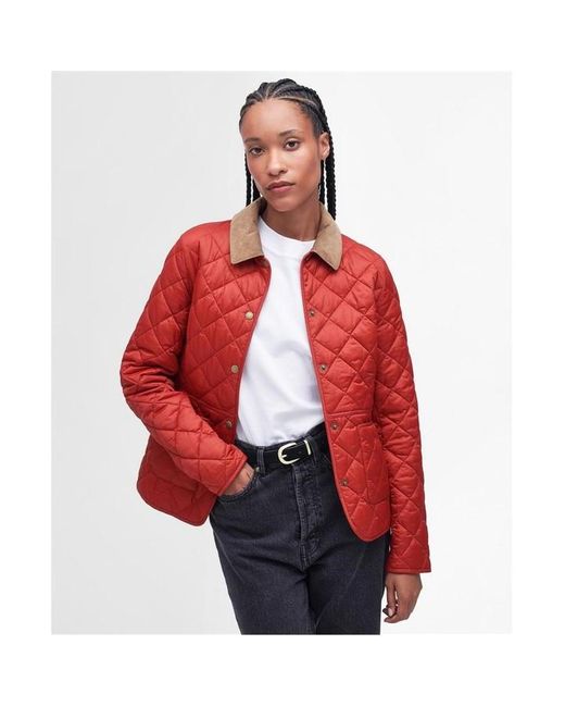 Barbour Red Deveron Quilted Jacket