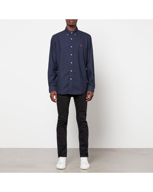 Ralph Lauren Blue Long Sleeve Oxford Shirt for men