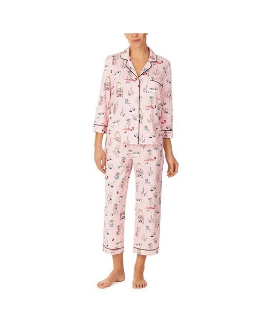 Kate Spade Pink House Party Crop Pyjama Set