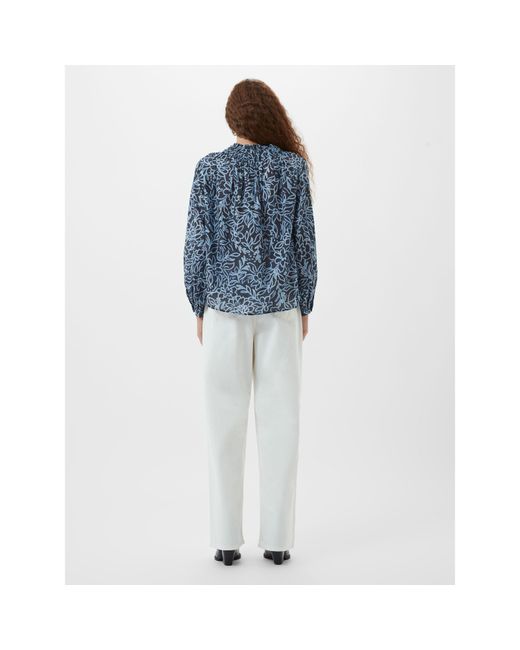 French Connection Blue Anna Long Sleeve Blouse