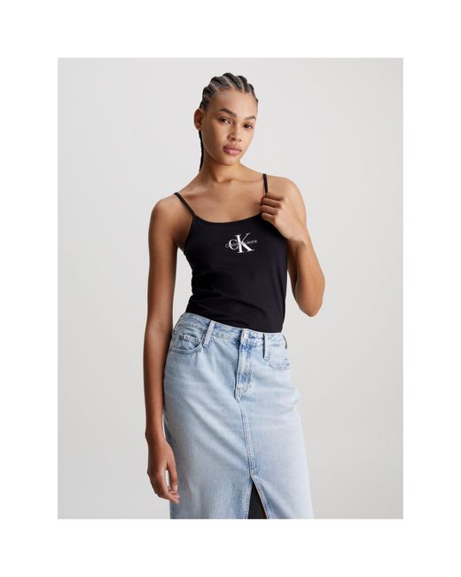 Calvin Klein Blue Monologo Strappy Tank Top