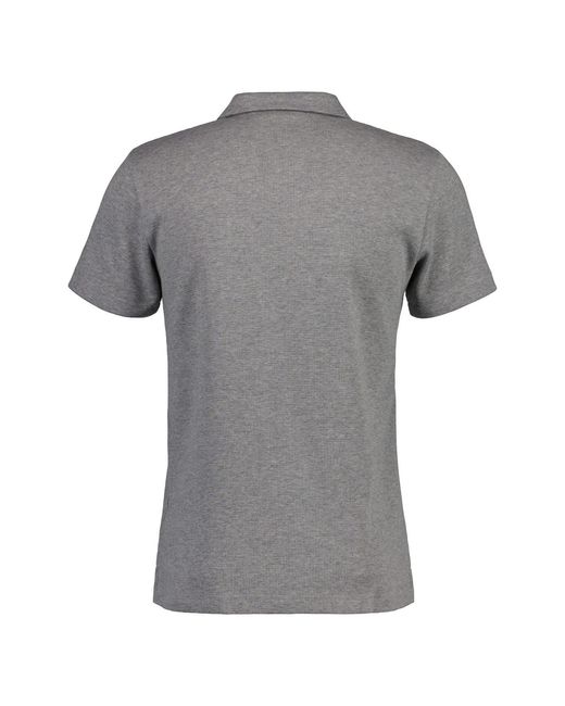Gant Gray Waffle Texture Piqué Polo Shirt for men