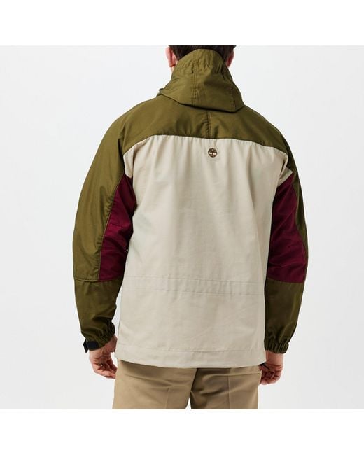 Timberland Green Dwr Anorak Dwr Treatment Hooded Long Sleeve Oversized Fit Rain Anoraks for men