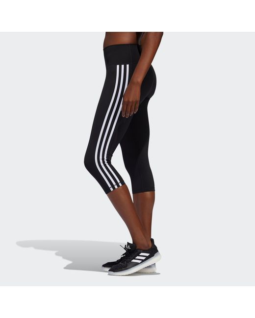 Adidas Black Believe This 2.0 3-Stripes 3/4 Leggings