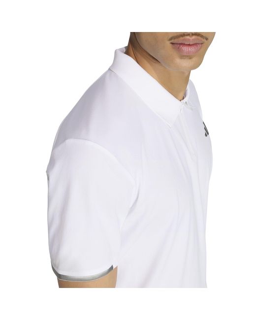 Adidas White Wim Short-Sleeve Polo Shirt for men