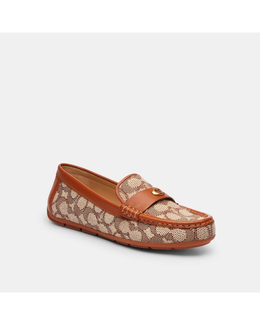 COACH Brown Loafers With Monogram
