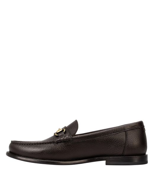 Boss Brown Leather Slip-On Loafers With Emed Logo (Tevan) for men