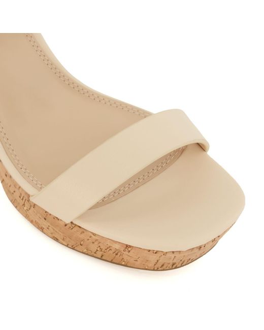 Dune White Jarell Platform Sandals Size 7