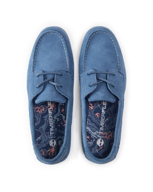 Timberland Blue Grafton Bay Lace Up Dark Boat Shoes for men