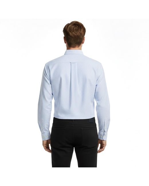 Gant Blue Stripe Long Sleeve Oxford Shirt for men