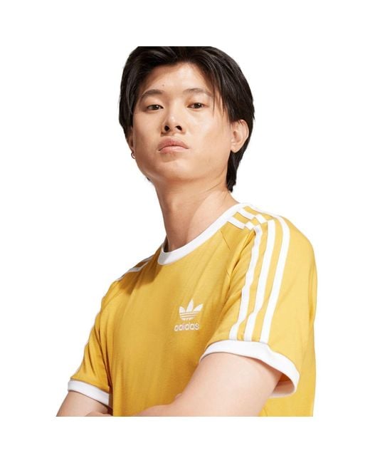 Adidas Originals Yellow Adicolor Classics 3-Stripes T-Shirt for men