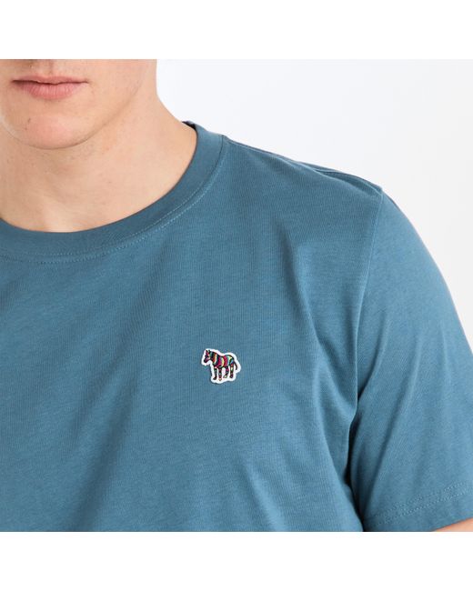 Paul Smith Blue Regular Fit Zebra Crew-Neck T-Shirt for men
