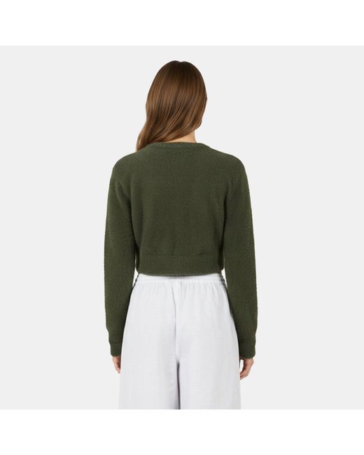 Jack Wills Green Jw Knitted Jacquard Cropped Crew Neck Jumper