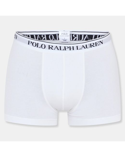 Polo Ralph Lauren White 3-Pack Cotton Trunks for men