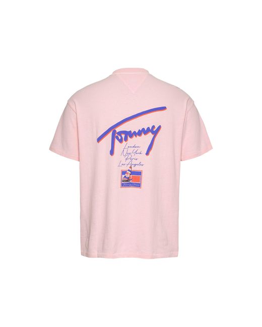 Tommy Hilfiger Pink Faded Graphic T-Shirt for men