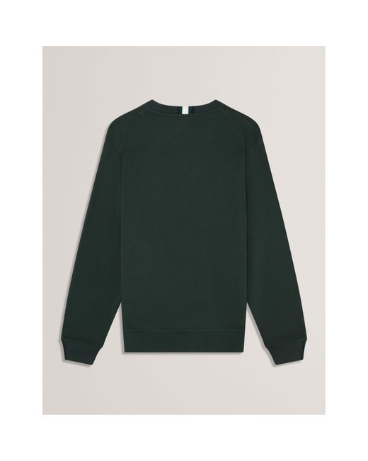 Ted Baker Green Long-Sleeve Crew Tracksuit Top for men