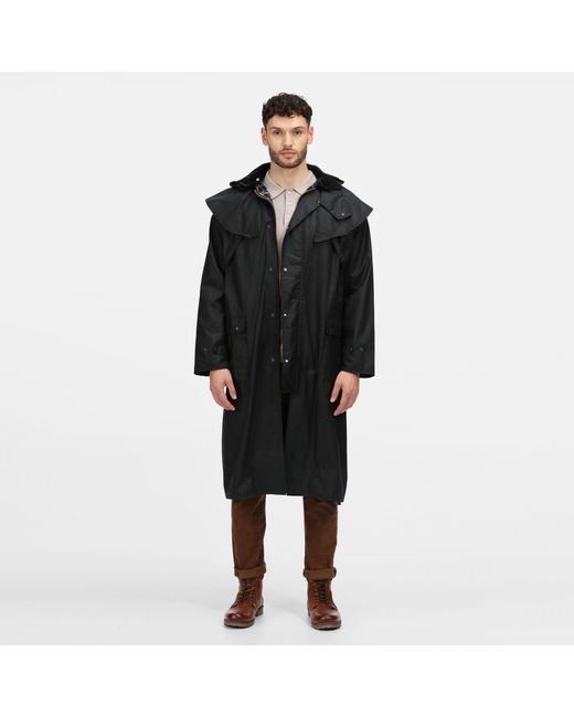Regatta Black Cranbrook Wax Cotton Riding Quilted Jacket for men
