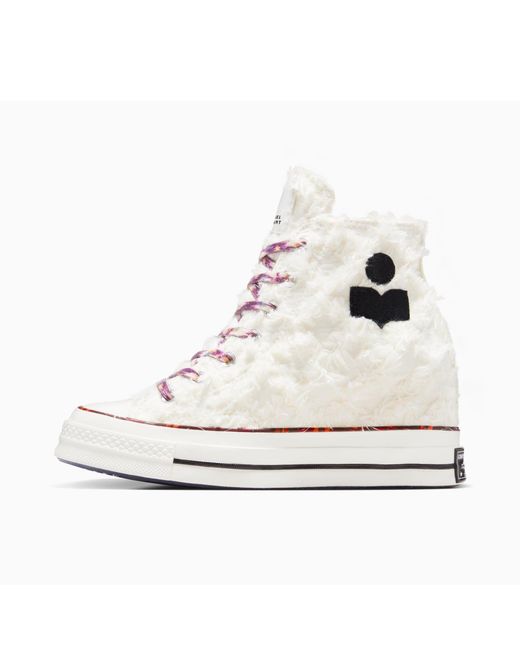 Converse White Chuck 70 Wedge Hi Vanilla Trainers