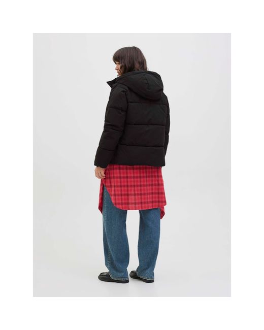 JJXX Black Global Short Puffer Jacket