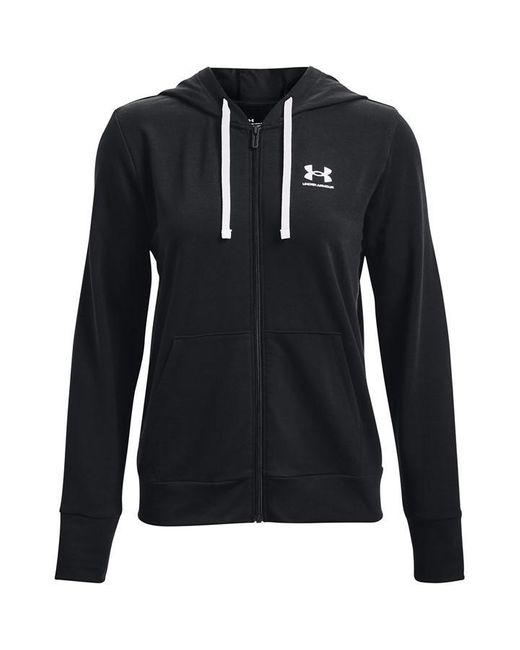 Under Armour Black Armour Rival Terry Full Zip Hoodie