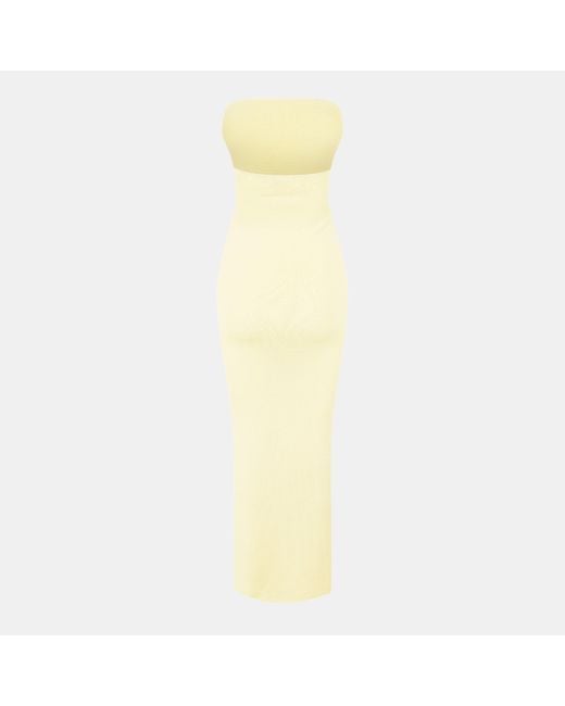 Jack Wills Yellow Classic Bandeau Knitted Jumper Dress
