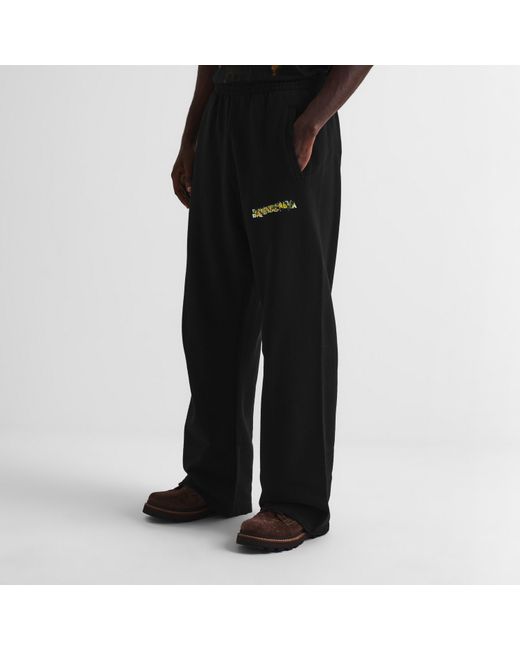 Balenciaga Black Open Hem Woven Tracksuit Joggers for men