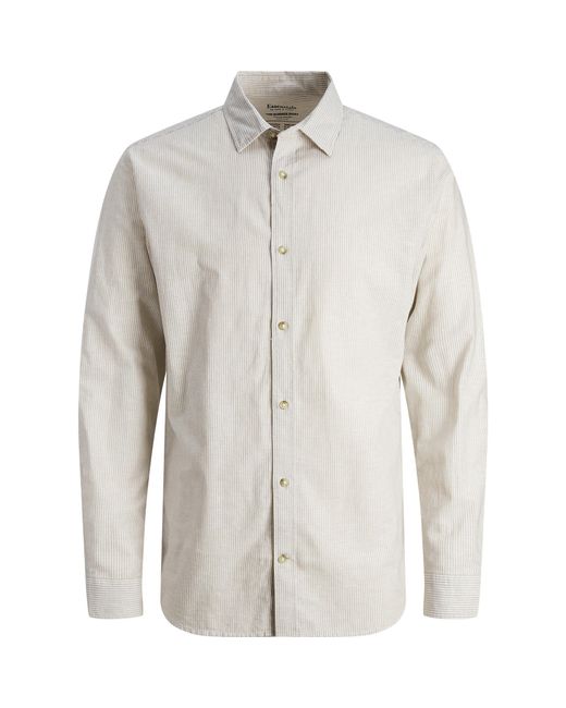 Jack & Jones Gray Ls Linen Shirt Sn99