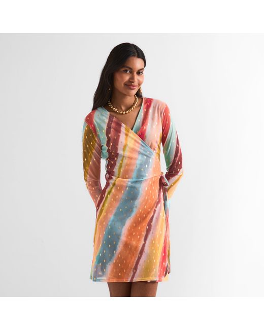 Never Fully Dressed Orange Sunset Vienna Wrap Dress