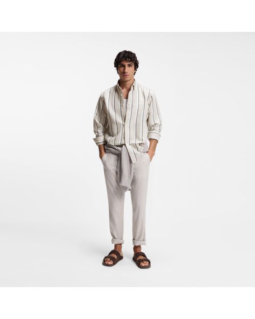 Boss Gray Striped Shirt for men