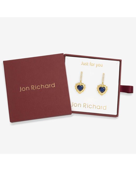 Jon Richard Red Plated Heart Birthstone Huggies