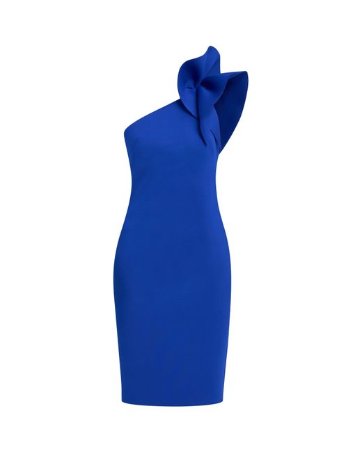 Gina Bacconi Blue Valentina Asymmetric Dress