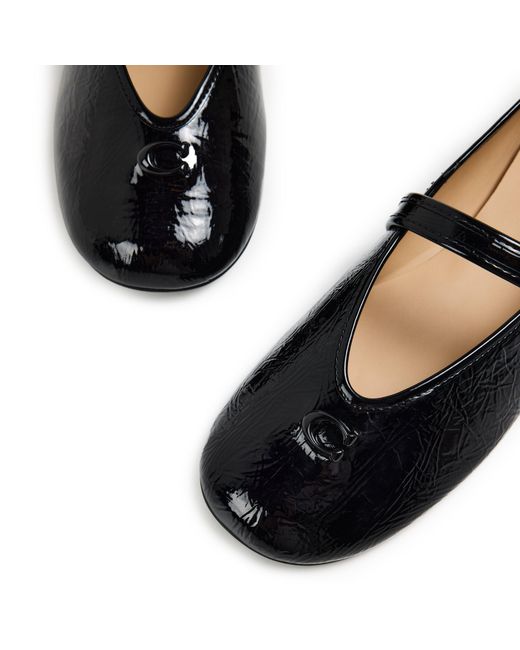 COACH Black Mary Jane Ballet Pumps