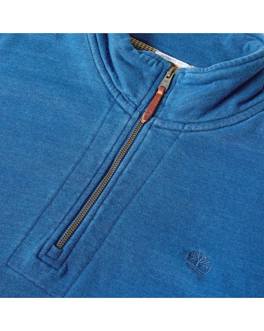 Timberland Blue 1/4 Zip Fleece for men