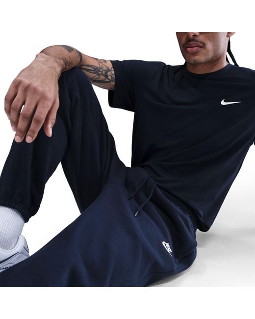 Nike Blue Club Cuff Pant Closed Hem Jersey Jogging Bottoms for men