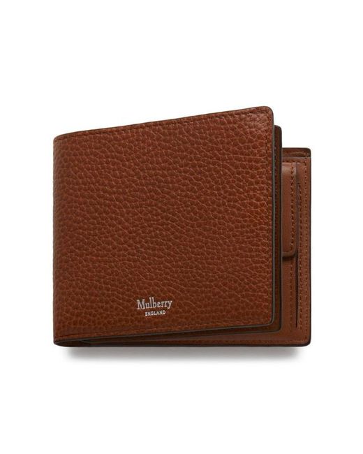 Mulberry Brown 8 Card Leather Wallet for men