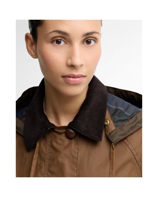 Barbour Brown Cropped Hooded Jacket