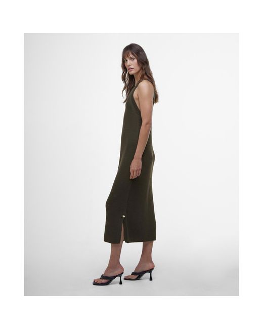 Barbour Black Dakota Knitted Midi Dress
