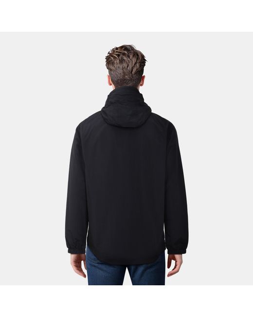 Lyle & Scott Blue Zip Through Cotton Wind Resistant Long Sleeve Hooded Rain Anorak for men