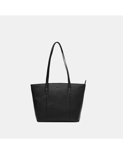 Firetrap Black Work Leather Zip Tote Bag