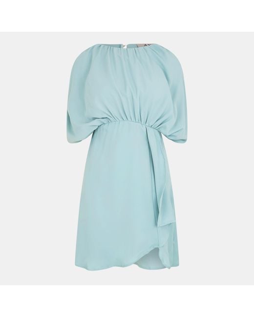 AX Paris Blue Duck Egg Batwing Gathered Top Mini Dress