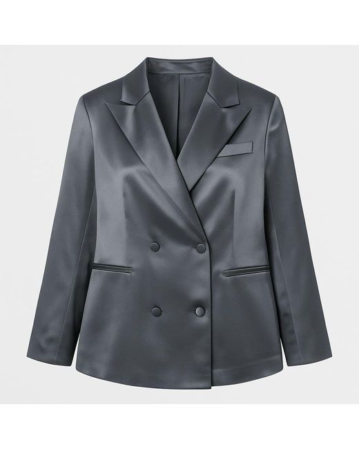 I Saw It First Gray Satin Blazer