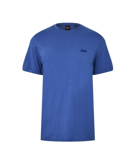 Boss Blue Tales T-Shirt With Logo Patch Premium Cotton for men