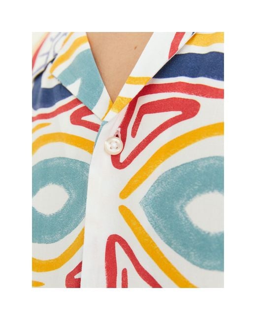 Jack & Jones Blue Jj Mosaic Print Short-Sleeve Shirt for men