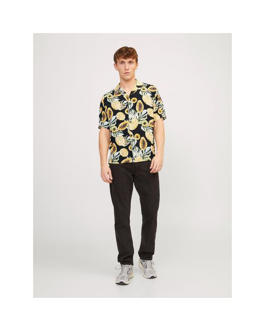Jack & Jones Black And Tampa Regular Fit Short Sleeve Shirt for men