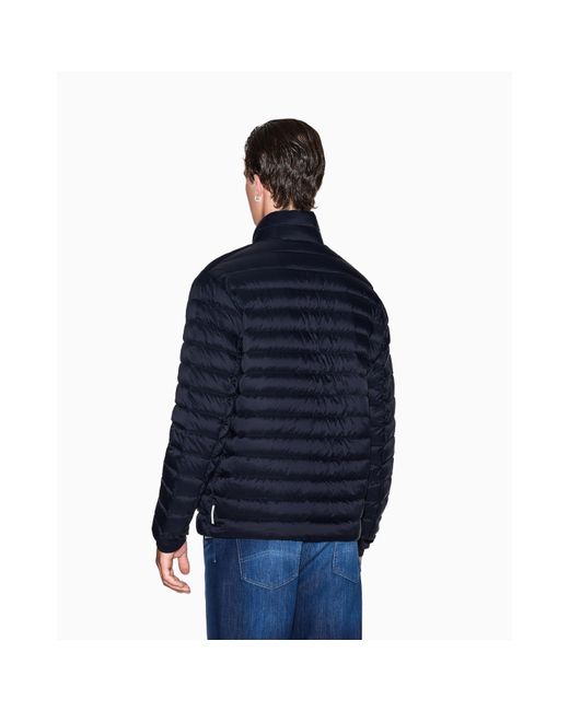 ARMANI EXCHANGE Blue Down Medium Puffer Jacket for men