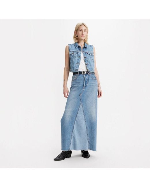 Levi's Blue Iconic Long Denim Skirt
