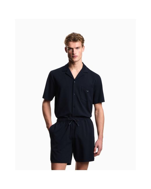 Emporio Armani Blue Loungewear Bermuda for men